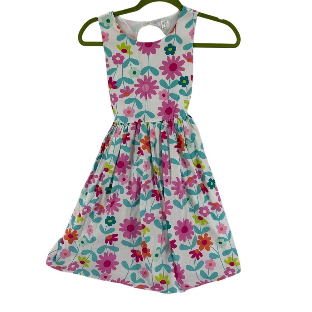 Tahari Girl Floral Sleeveless Party Dress Size 10 Multicolor Knee Length Pink